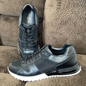 Louis Vuitton Run Away Black and White Eclipse Monogram Men's Sneakers, Size 9